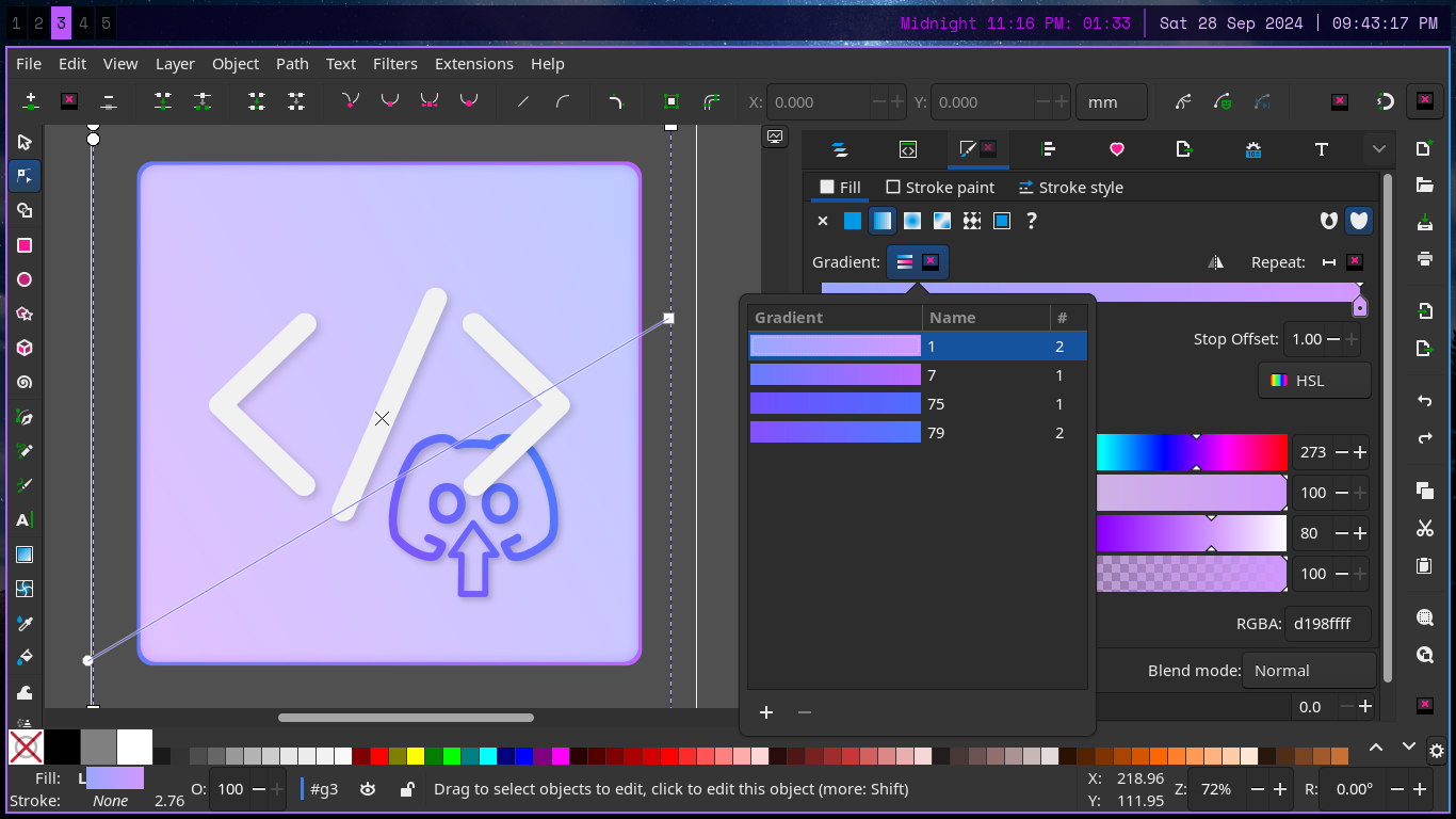 inkscape on alpine and sway