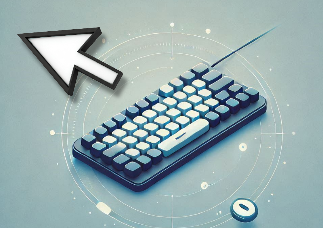 Abstract image of keyboard controlling mouse